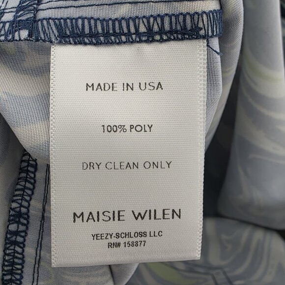 Maisie Wilen Pants Womens Small Navy Green Jet Jean Abstract Print Made USA New - Picture 5 of 5